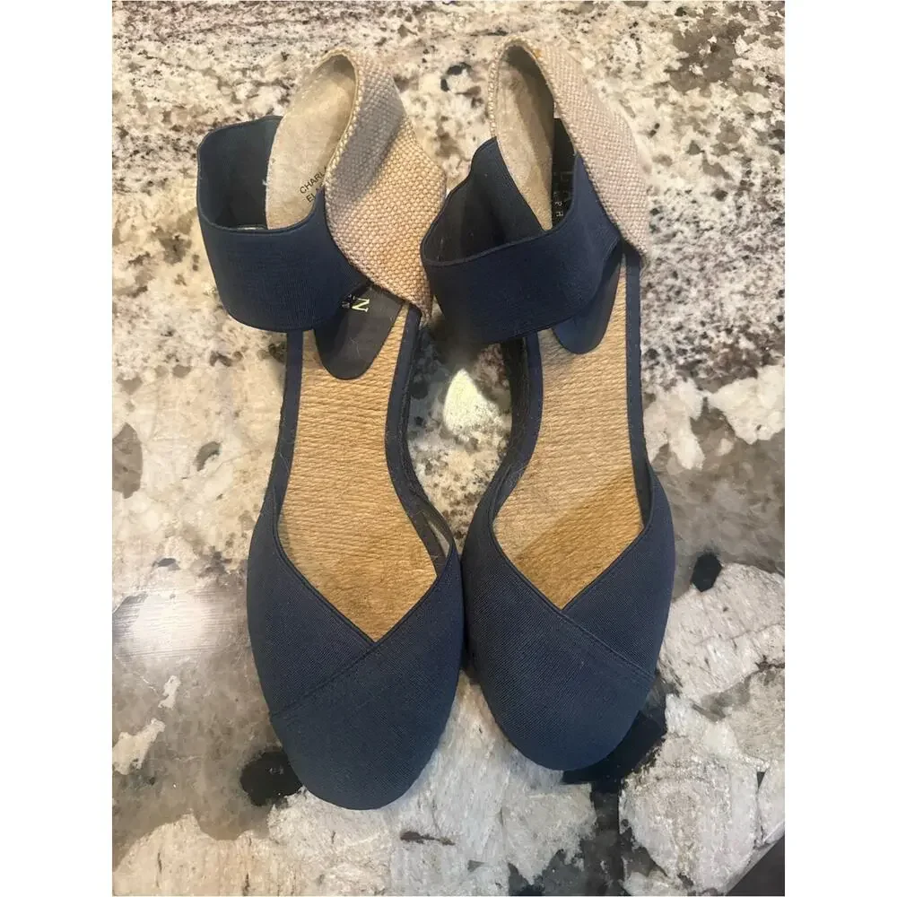 Lauren Ralph Lauren Charla Espadrille Wedge Sandal Size 9.5 Coastal Preppy Comfy